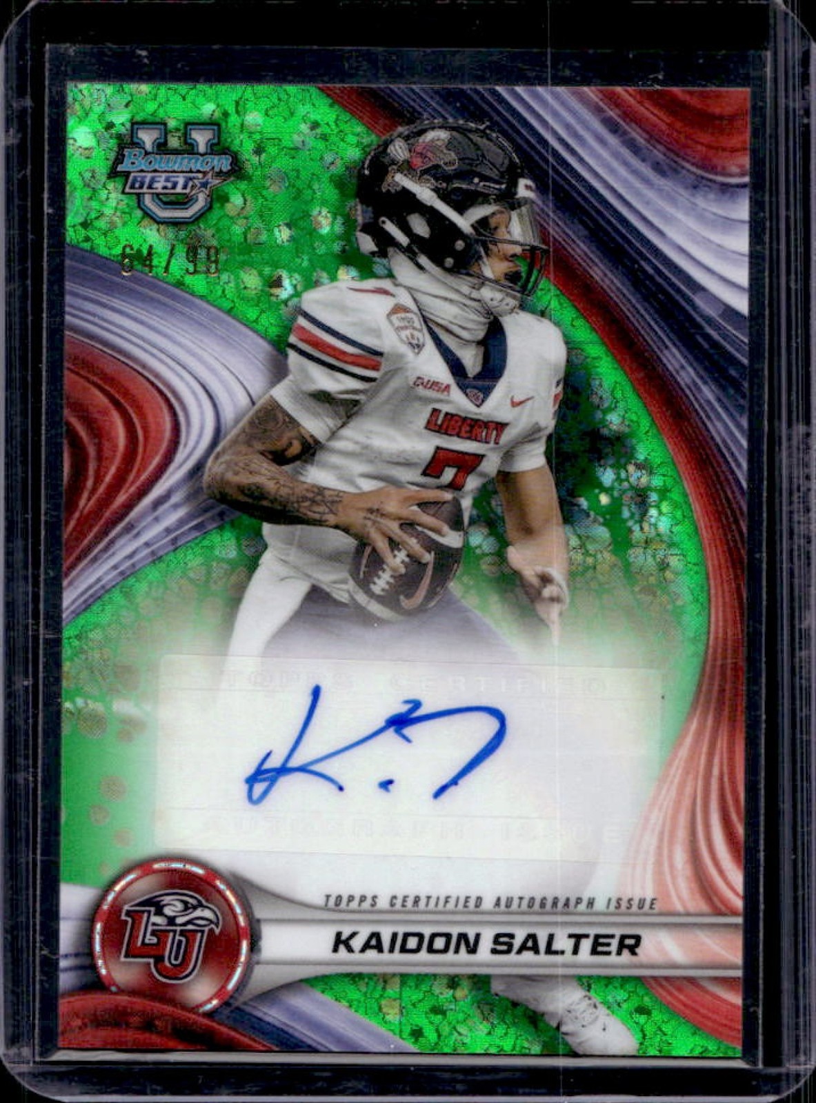2024 Bowman Best U Kaidon Salter Auto Green Mini Diamond Refractor #64/99