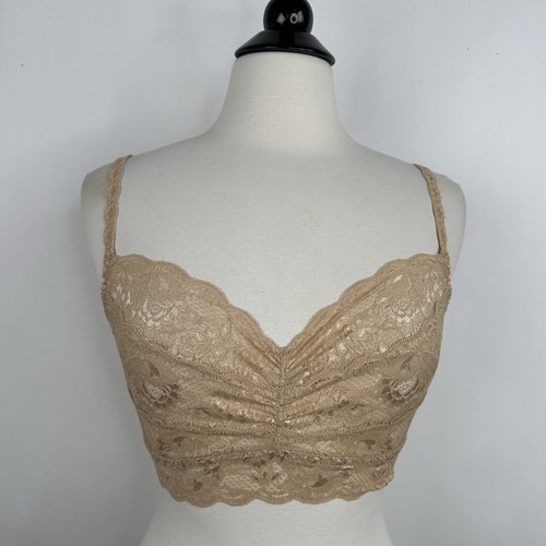 NWT Cosabella Never Say Never Sweetie Bralette LARGE 36 A-D Nude Stretch Lace - Picture 2 of 14