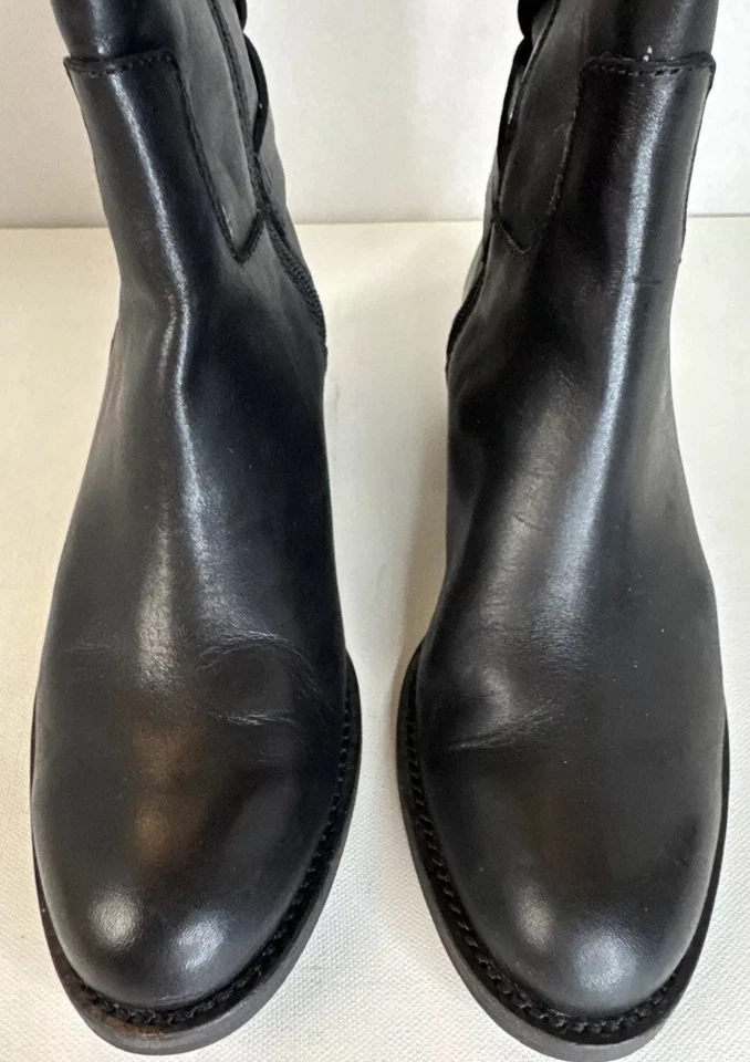 Botas de montar de cuero para mujer hasta la rodilla talla 6 B/36 negras con cremallera generación BCB Foto 2 de 4