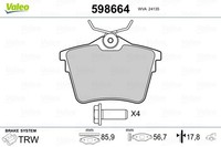Valeo Bremsbelagsatz Scheibenbremse 598664 FüR 407 CitroËN C5 9D 9U SW Peugeot 3