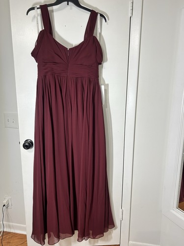 Nuevo con etiquetas Vestido Maxi Formal Azazie Lianne Try On Cabernet Lateral Dividido en Capas Talla A14 - Imagen 8 de 14