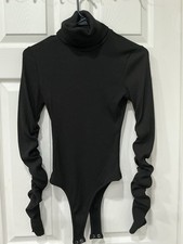 Fashion Nova Women s Black One-Piece Bodysuit XS Body Compression