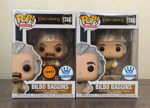 Funko Pop Lord of the Rings Bilbo Baggins #1748 CHASE + COMMON set + Protectors