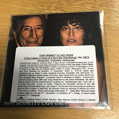 TONY BENNETT & LADY GAGA - IT DONT MEAN A THING - 1MIX POLYDOR CD PROMO NEW