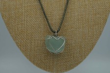 Aqua Sea Glass Pendant: Heart Shape P 172 