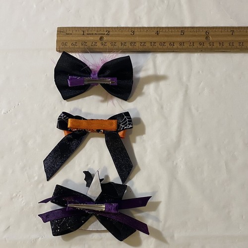 Halloween Hair Bows 3 Pack Of Handmade Hairbows - Picture 3 of 3