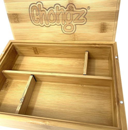 Lacquer Bamboo Smoking Box | Large Rolling Box / Chongz Magnetic Lid - Picture 5 of 8