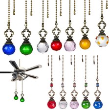 1pc Crystal Designer Bathroom Fan Pull Chain Cord Handle Pull For Light Switch