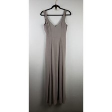 Show Me Your Mumu Women's S Jenn Maxi Dress Dove Gray Chiffon Minimalist Formal