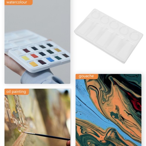 10 -Well Rectangular Color Palette Water Paint Travel Porcelain Pallete Tray - Picture 4 of 12