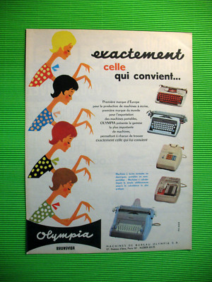 OLYMPIA PRESS AD TYPEWRITER SUITABLE AD 1961