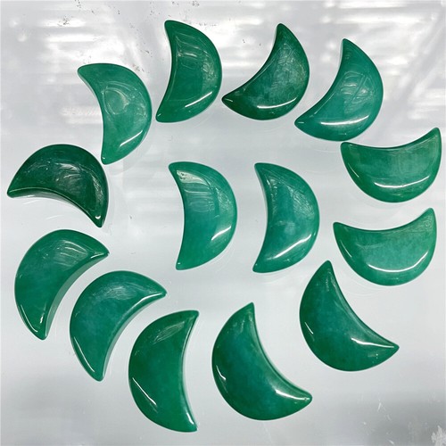 Piedra preciosa natural en forma de luna curativa de jade malasio Reiki para decoración del hogar 50 un. - Imagen 4 de 6