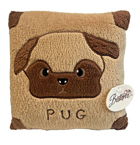 Bestever Pug Dog Dog  Plush Pillow - New With Tags 10 Inch X 10 Inch
