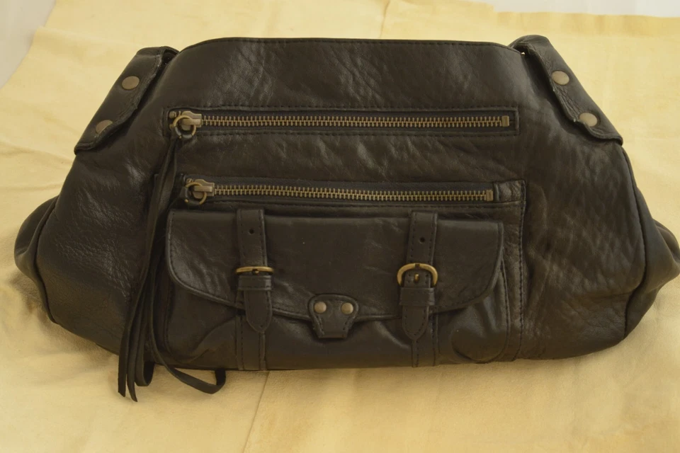 ABACO Paris -  Sac en cuir noir - vintage - Photo 1/4