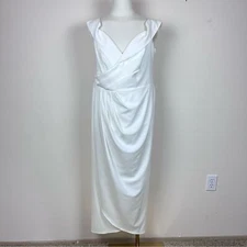 City Chic Dress Womens Fourteen Ripple Love Off Shoulder Bride Wedding Tulip