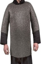 9 mm Steel Flat Ring Riveted Chainmail Shirt Larp  Reenactment Chain mail Armor