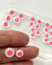 VTG New LOT 11 PAIR Pink 1/4-1/2" GOOGLY Wiggle EYES Glue On Craft Doll Google