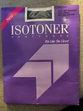 Vtg Isotoner Pantyhose Silky Sheer Blue Denim Sandalfoot Size One Style 502