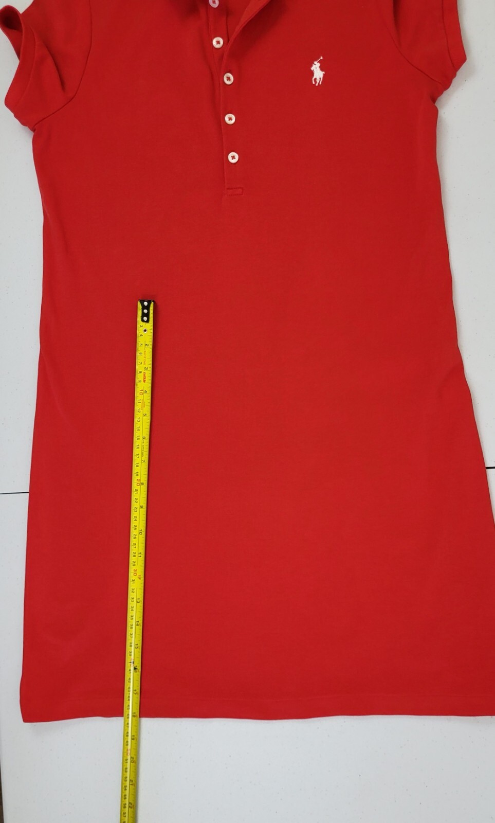 Ralph Lauren Polo Shirt Dress Red Short Medium White Pony Logo Preppy Old Money thumbnail 9