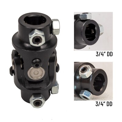New 3/4'' DD X 3/4'' DD Universal Steering Black Single U-Joint Shaft US