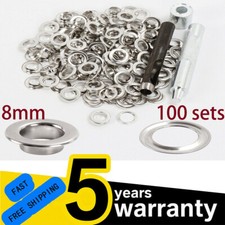 100set Eyelet Punch Die Tool Set Leather Craft Banner Kit Eyelets Grommet Washer