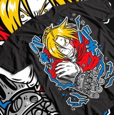 Fullmetal Alchemist T-Shirt, Anime Brotherhood Alphonse Elric Black Tee Shirt,