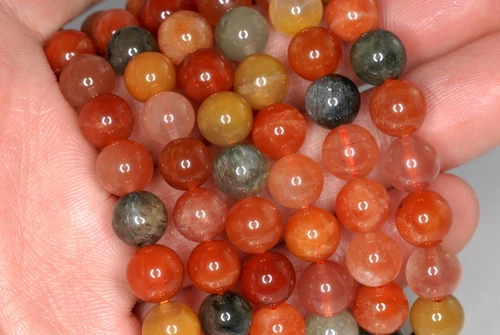 PIEDRA PRECIOSA DE CUARZO RUTILADA ARCO IRIS 9-10 MM REDONDA 9-10 MM CUENTAS SUELTAS 7,5 pulgadas - Imagen 2 de 4