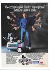 1989 Campbell Hausfeld Air Compressor Vintage Print Advertisement