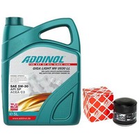 MotoröL Set 5W-30 Addinol 5 Liter + ÖLfilter 38813 FüR Skoda Felicia I II 1.3