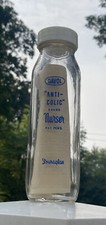 Vintage Davol Anti-Colic C.1950 Glass 8oz Screw Neck Wide Mouth Milk Bottle
