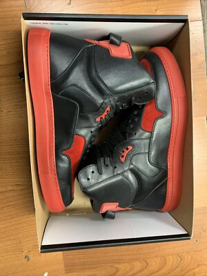 Rip-off Fabio Simone Type One High top leather sneaker shoe black/red Sz US 10