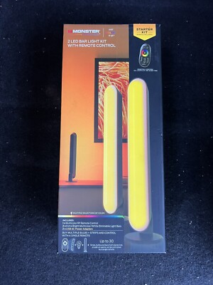 Monster Illuminessence 2 Led Bar Mood Light Starter Kit W Multicolor Remote NEW