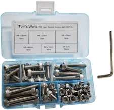 M6 Hex Socket Head Cap Bolts Nuts Screws Assortment Set 304 Stainless Steel Alle