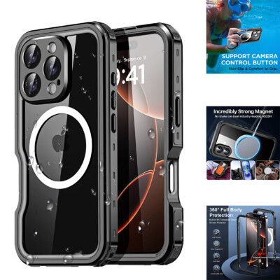For iPhone 16 Pro Max/16 Plus MagSafe Magnetic Case Waterproof Shockproof Cover