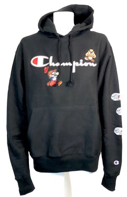 Champion x Super Mario Bros Reverse Weave Super Mario Goomba Hoodie M