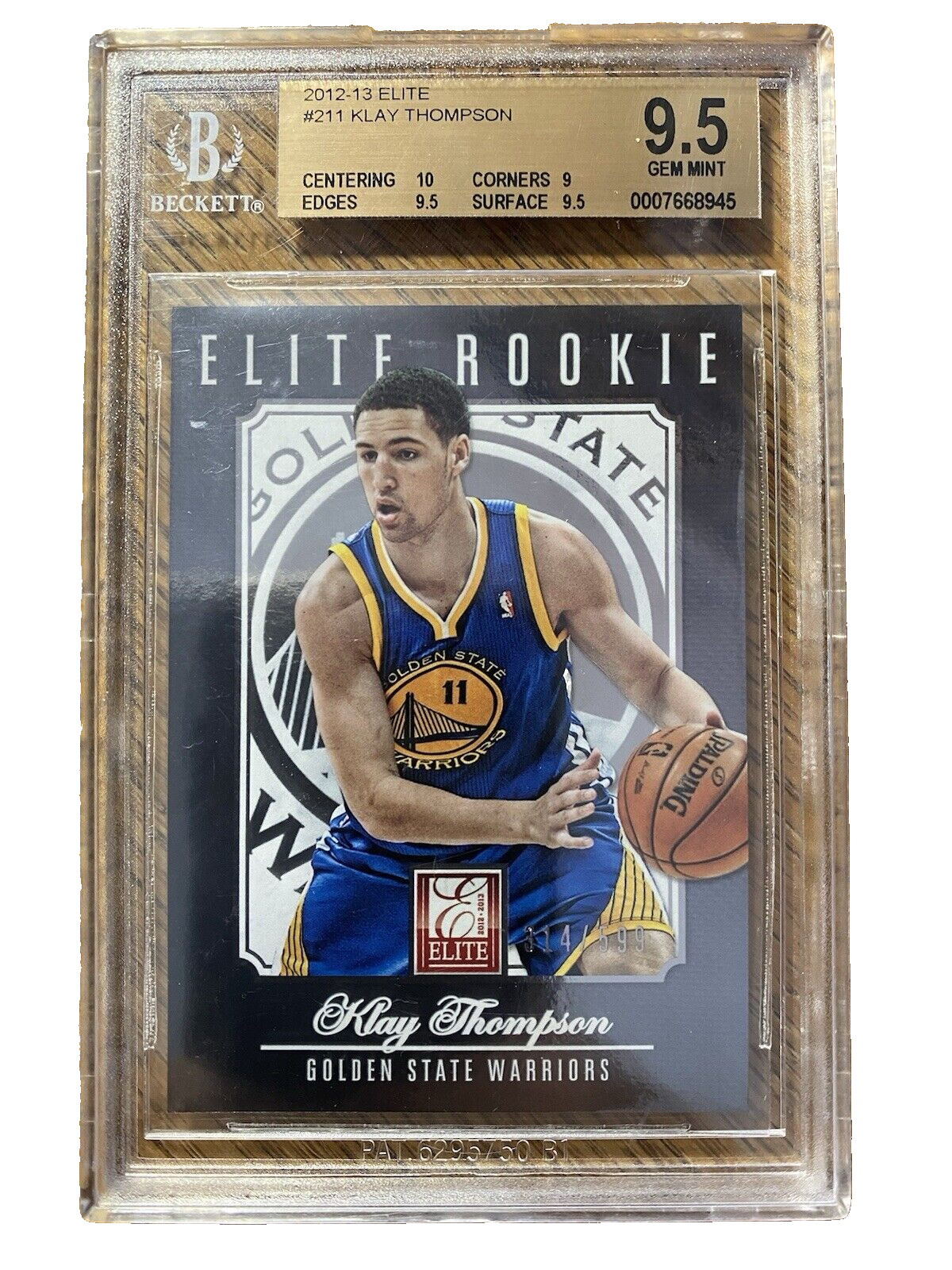 /599 POP 8 BGS 9.5RC Klay Thompson 2012 Elite Rookie Silver Holo Chrome Rare Gem
