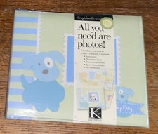K Company Sweet Pea Baby Boy Scrapbook To Go Album 8.5x8.5 Just Add Photos Lamb