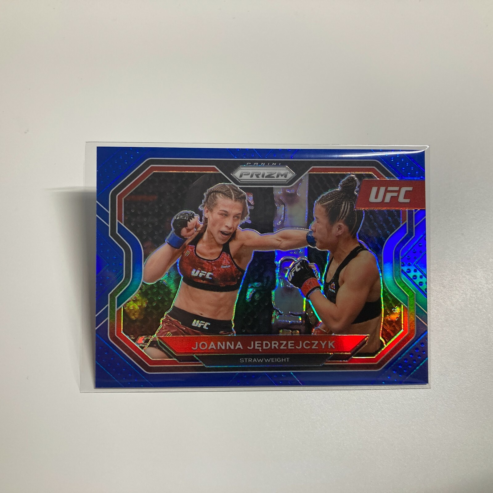 Joanna Jedrzejczyk 2021 Panini Prizm UFC Blue Refractor Card 7/199 #180