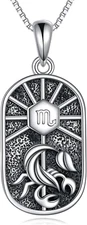 Scorpio Zodiac Sun Sign Pendant Constellation Astrology Necklace Sterling Silver
