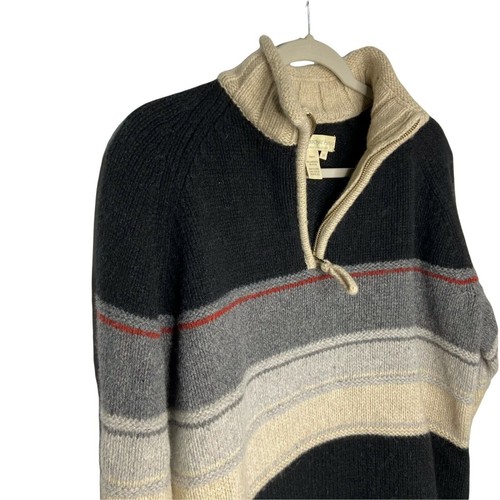 THE TERRITORY AHEAD Sweater Mens Medium Striped Lambs Wool Blend 1/4 zip - Picture 4 of 8