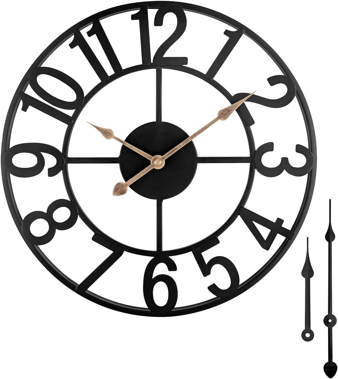 Large Wall Clock for Living Room Decor - Farmhouse Modern European Arabic Wall C
