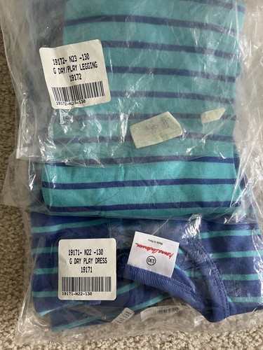 NWT Hanna Andersson Play Dress Matching Leggings Size 130 cm (US Size 8) Blue - Picture 5 of 5