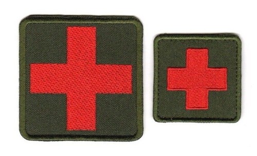 Medical Cross Patch | Tactical Medic EMT First Aid Military Olive Camo Red Badge - 第 1/1 張圖片