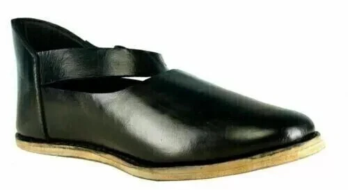 Medieval Viking Black Color Leather Shoes For Women Armor LARP SCA Re-enactment. - Image 2 of 4