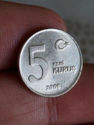 Turkey 5 yeni kurus 2006 kurush coin Ataturk Kayihan coins T58.1