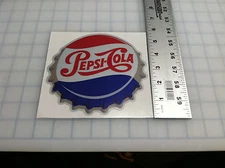 COCA COLA PEPSI COLA DECAL SODA CAP STICKER 7"