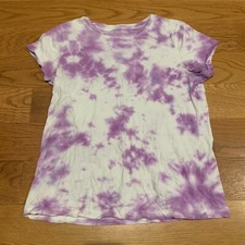 Universal Thread Target White Purple Tie Dye Shirt T-Shirt Top Womens Size M