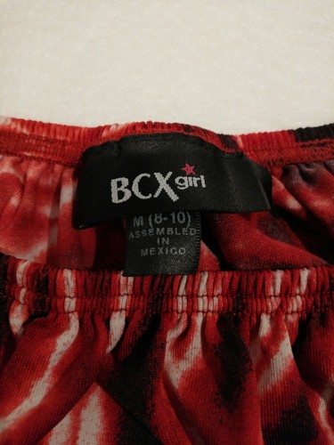 Bcx Size M 8 10 Red Black Shirt Top Blouse - Picture 2 of 6