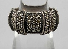 Beautiful STERLING SILVER 925 MARCASITE BAND RING SIZE: 5.25