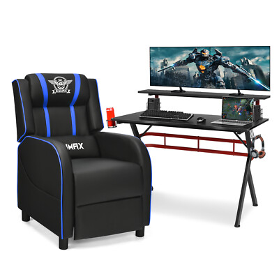 Gaming Desk & Chair Set 48'' Computer Desk & Massage Recliner Chair